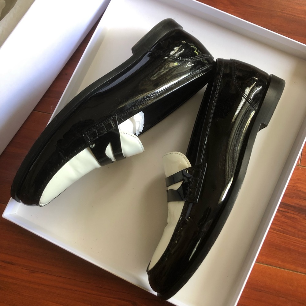 Balmain 19SS Black and White Kriss Loafers
